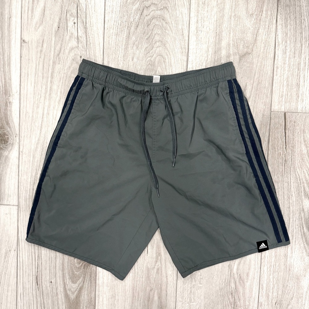 adidas Gray and Blue Athletic Shorts Lightweight Design